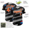 Custom Black Orange White-Blue Car Racing Formula Auto Motorsport Authentic Baseball Jersey