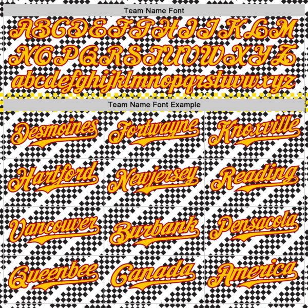 Custom White Yellow Red-Black Car Racing Formula Auto Motorsport Authentic Baseball Jersey