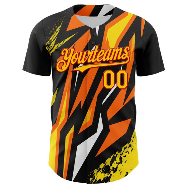 Custom Black Yellow Red Orange-White Car Racing Formula Auto Motorsport Authentic Baseball Jersey