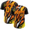 Custom Black Yellow Red Orange-White Car Racing Formula Auto Motorsport Authentic Baseball Jersey