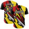 Custom Black White Red-Yellow Car Racing Formula Auto Motorsport Authentic Baseball Jersey