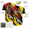 Custom Black White Red-Yellow Car Racing Formula Auto Motorsport Authentic Baseball Jersey