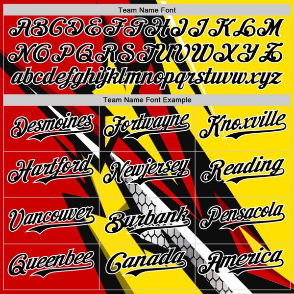 Custom Black White Red-Yellow Car Racing Formula Auto Motorsport Authentic Baseball Jersey