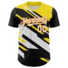 Custom Black White Bay Orange-Yellow Car Racing Formula Auto Motorsport Authentic Baseball Jersey