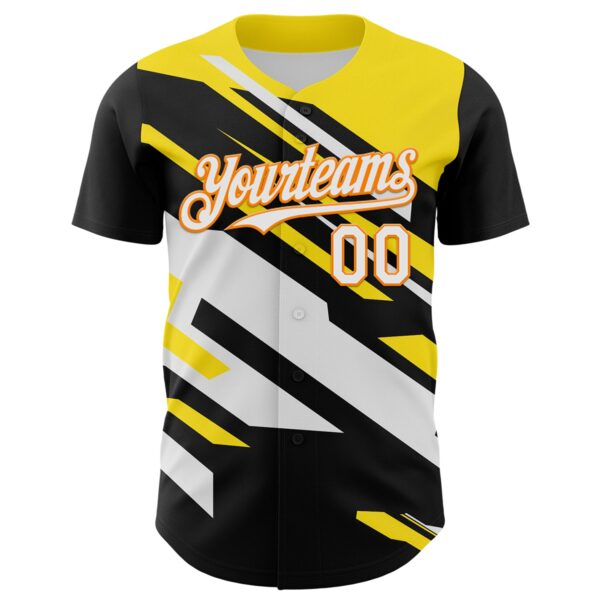 Custom Black White Bay Orange-Yellow Car Racing Formula Auto Motorsport Authentic Baseball Jersey