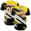 Custom Black White Bay Orange-Yellow Car Racing Formula Auto Motorsport Authentic Baseball Jersey