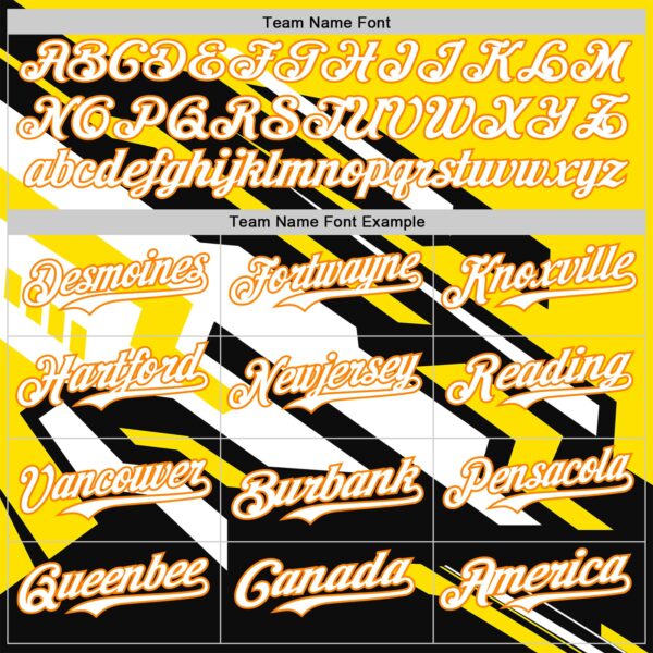 Custom Black White Bay Orange-Yellow Car Racing Formula Auto Motorsport Authentic Baseball Jersey