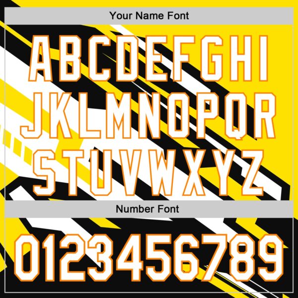 Custom Black White Bay Orange-Yellow Car Racing Formula Auto Motorsport Authentic Baseball Jersey