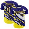Custom Purple Navy Yellow-White Car Racing Formula Auto Motorsport Authentic Baseball Jersey