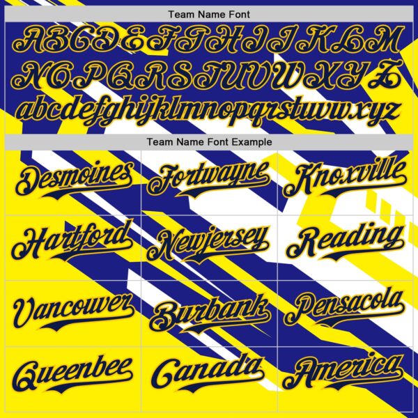 Custom Purple Navy Yellow-White Car Racing Formula Auto Motorsport Authentic Baseball Jersey
