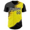 Custom Black White-Yellow Car Racing Formula Auto Motorsport Authentic Baseball Jersey