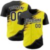 Custom Black White-Yellow Car Racing Formula Auto Motorsport Authentic Baseball Jersey