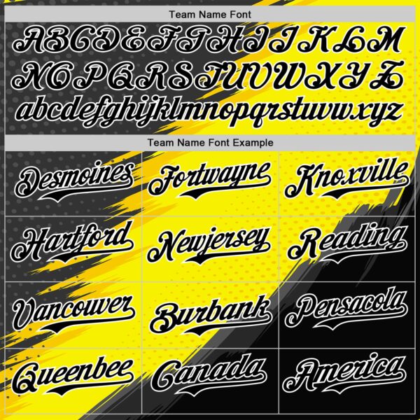 Custom Black White-Yellow Car Racing Formula Auto Motorsport Authentic Baseball Jersey