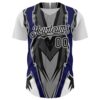 Custom White Black Gray-Blue Car Racing Formula Auto Motorsport Authentic Baseball Jersey