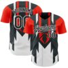 Custom Red Black-White Car Racing Formula Auto Motorsport Authentic Baseball Jersey