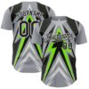 Custom Gray Black White-Green Car Racing Formula Auto Motorsport Authentic Baseball Jersey