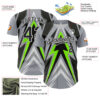 Custom Gray Black White-Green Car Racing Formula Auto Motorsport Authentic Baseball Jersey