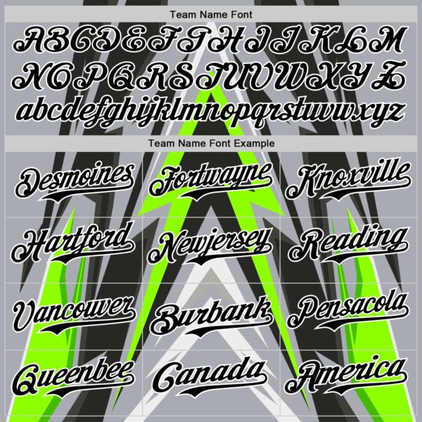 Custom Gray Black White-Green Car Racing Formula Auto Motorsport Authentic Baseball Jersey