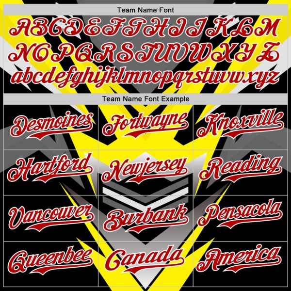 Custom Black Red White-Yellow Car Racing Formula Auto Motorsport Authentic Baseball Jersey