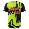 Custom Black Red White-Green Car Racing Formula Auto Motorsport Authentic Baseball Jersey