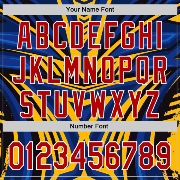 Custom Gold Red White Blue-Black Car Racing Formula Auto Motorsport Authentic Baseball Jersey