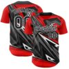 Custom Red Black White-Gray Car Racing Formula Auto Motorsport Authentic Baseball Jersey