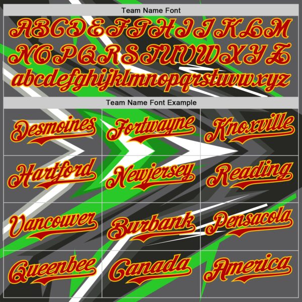 Custom Steel Gray Red Yellow Green-White Car Racing Formula Auto Motorsport Authentic Baseball Jersey