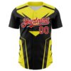 Custom Black Red White-Yellow Car Racing Formula Auto Motorsport Authentic Baseball Jersey
