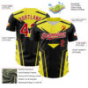 Custom Black Red White-Yellow Car Racing Formula Auto Motorsport Authentic Baseball Jersey