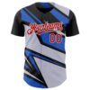 Custom Gray Red White-Blue Car Racing Formula Auto Motorsport Authentic Baseball Jersey