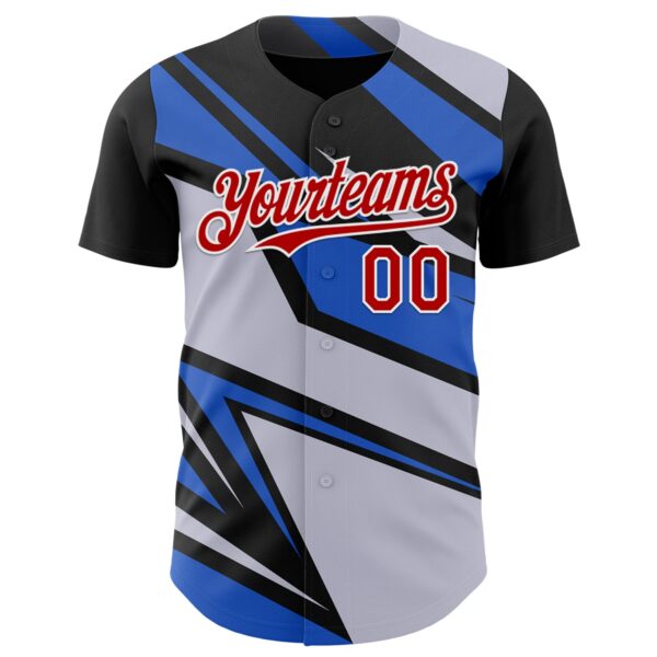 Custom Gray Red White-Blue Car Racing Formula Auto Motorsport Authentic Baseball Jersey