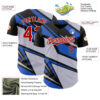Custom Gray Red White-Blue Car Racing Formula Auto Motorsport Authentic Baseball Jersey