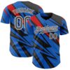 Custom Black Steel Gray White Blue-Red Car Racing Formula Auto Motorsport Authentic Baseball Jersey