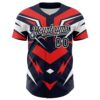 Custom Navy Black White-Red Car Racing Formula Auto Motorsport Authentic Baseball Jersey
