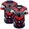 Custom Navy Black White-Red Car Racing Formula Auto Motorsport Authentic Baseball Jersey