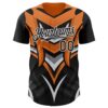 Custom Black White Orange-Gray Car Racing Formula Auto Motorsport Authentic Baseball Jersey