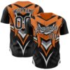 Custom Black White Orange-Gray Car Racing Formula Auto Motorsport Authentic Baseball Jersey