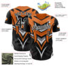 Custom Black White Orange-Gray Car Racing Formula Auto Motorsport Authentic Baseball Jersey