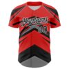 Custom Red Black White-Gray Car Racing Formula Auto Motorsport Authentic Baseball Jersey