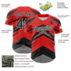 Custom Red Black White-Gray Car Racing Formula Auto Motorsport Authentic Baseball Jersey