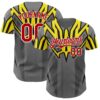 Custom Steel Gray Red White Yellow-Black Car Racing Formula Auto Motorsport Authentic Baseball Jersey