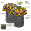 Custom Steel Gray Red White Yellow-Black Car Racing Formula Auto Motorsport Authentic Baseball Jersey