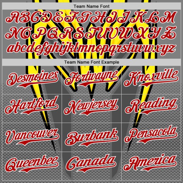 Custom Steel Gray Red White Yellow-Black Car Racing Formula Auto Motorsport Authentic Baseball Jersey