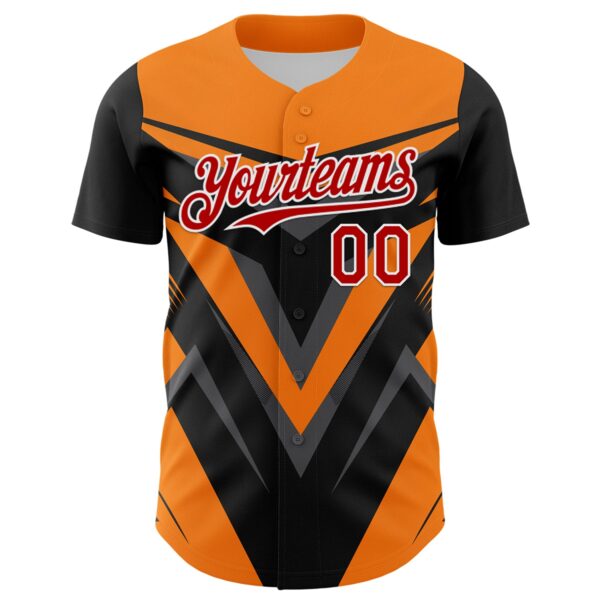 Custom Black Red White Bay Orange-Gray Car Racing Formula Auto Motorsport Authentic Baseball Jersey