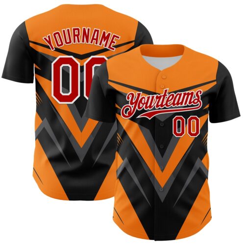 3DPattern12436 Custom Black Red White Bay Orange-Gray Car Racing Formula Auto Motorsport Authentic Baseball Jersey
