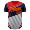 Custom Navy Red Gold Gray-White Car Racing Formula Auto Motorsport Authentic Baseball Jersey
