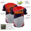 Custom Navy Red Gold Gray-White Car Racing Formula Auto Motorsport Authentic Baseball Jersey