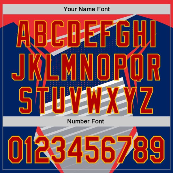 Custom Navy Red Gold Gray-White Car Racing Formula Auto Motorsport Authentic Baseball Jersey