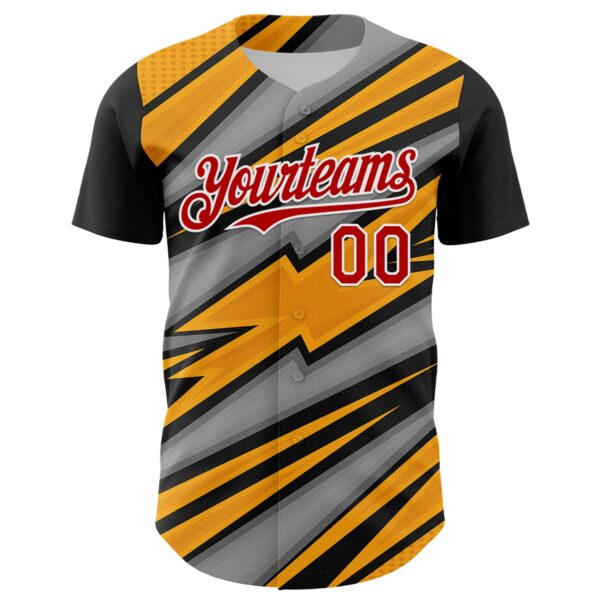 Custom Black Red White Yellow-Gray Car Racing Formula Auto Motorsport Authentic Baseball Jersey
