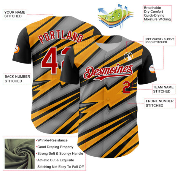 Custom Black Red White Yellow-Gray Car Racing Formula Auto Motorsport Authentic Baseball Jersey